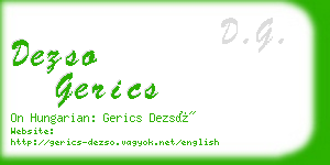 dezso gerics business card